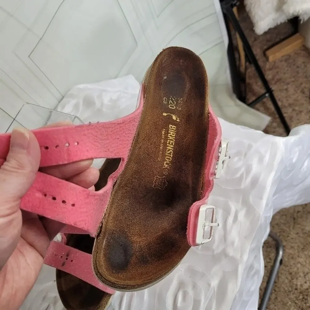 BIRKENSTOCK Arizona Pink Glitter Double Buckle Sandals EU Size 34 /US 3.5